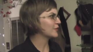 Hairy chubby hippie chick fucked and jizzed on