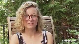Very hairy vixen with glasses masturbating