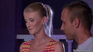Teen blonde toying her old hairy snatch