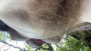 Pitter pattering myself in the woods after an innocent titty play amongst the trees turned into a proper pussy play