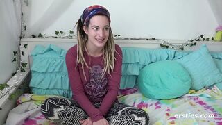 Maren Fondling Her Hairy Bush to Sweet Orgasm